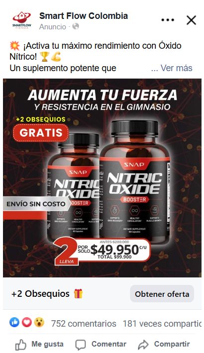 Anuncio de Óxido Nítrico / Nitric Oxide ad